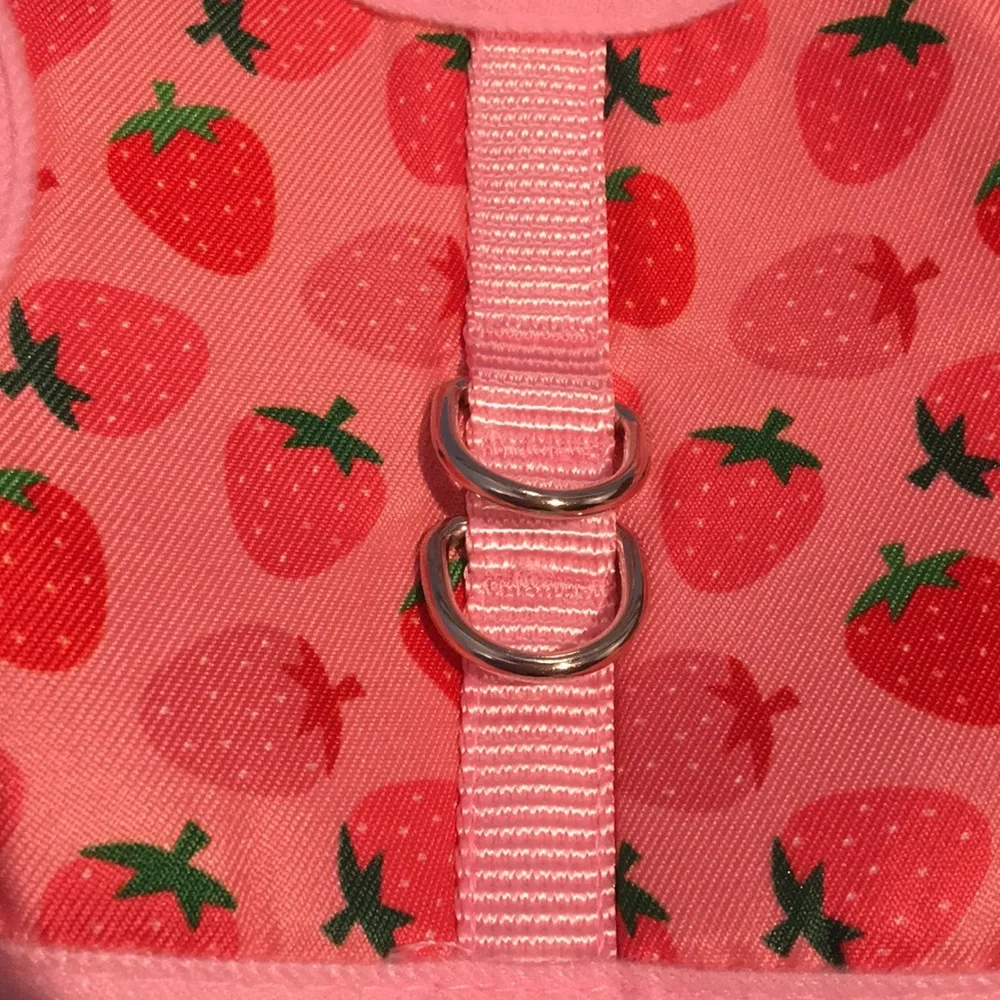 Strawberry pattern h-shaped cat harness